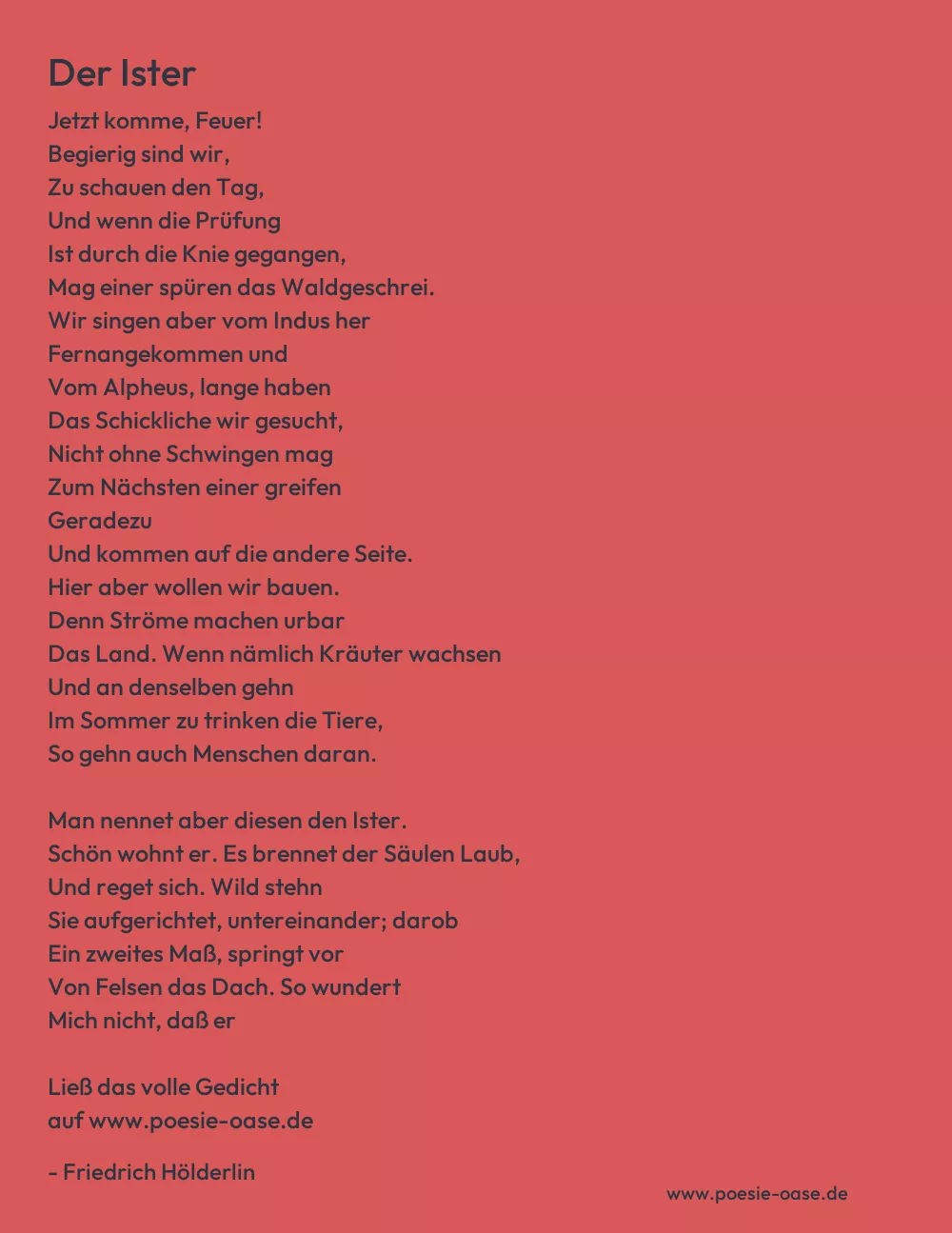Gedicht: Der Ister von Friedrich Hölderlin