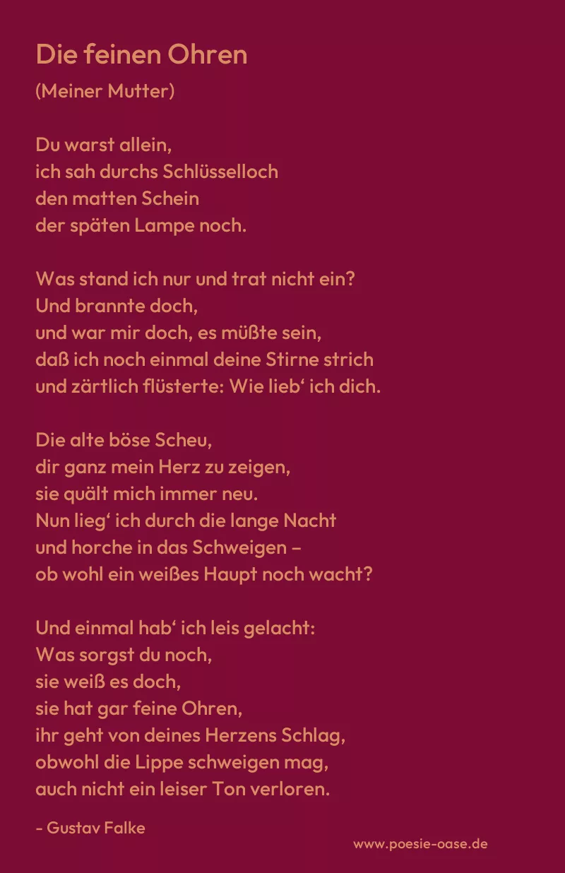 Gedicht: Die feinen Ohren von Gustav Falke