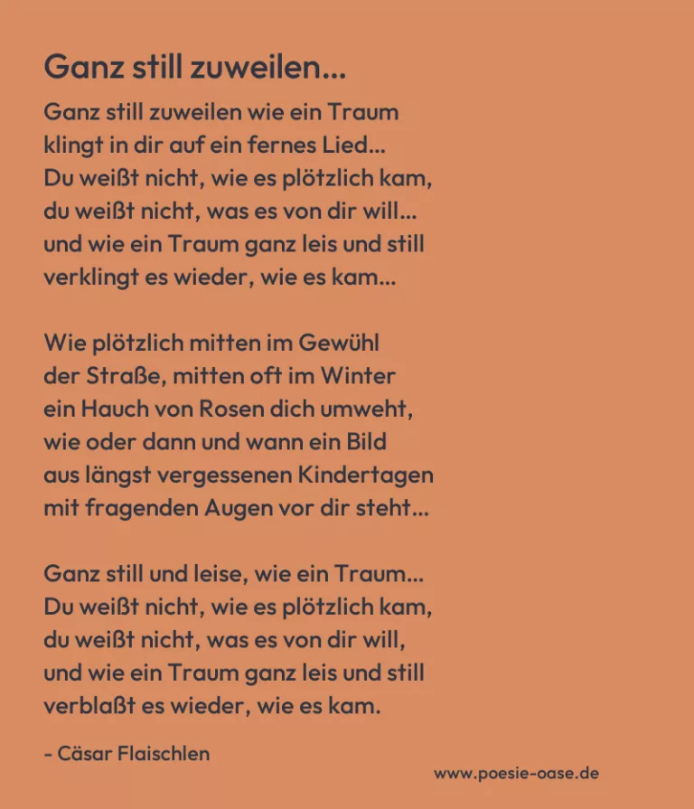 Ganz still zuweilen…