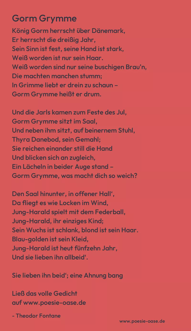 Gedicht: Gorm Grymme von Theodor Fontane