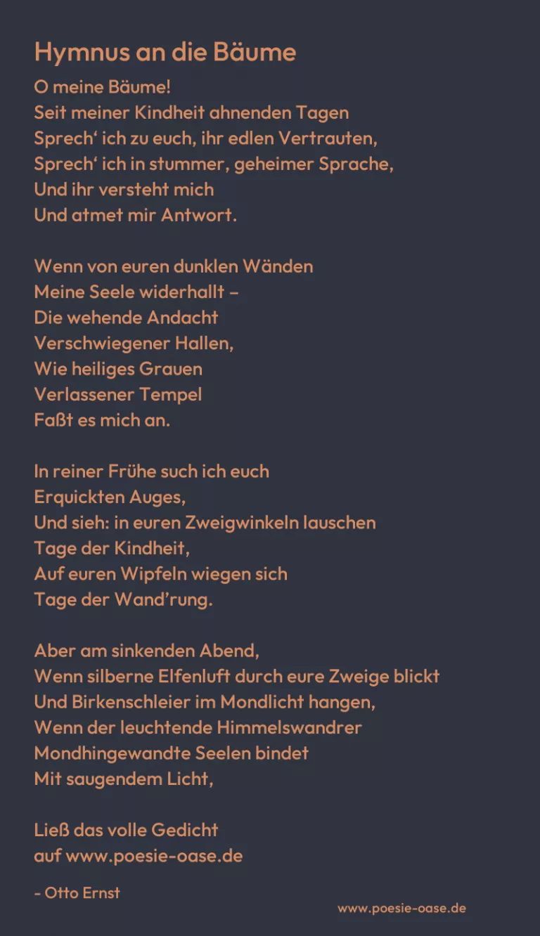 Hymnus an die Bäume