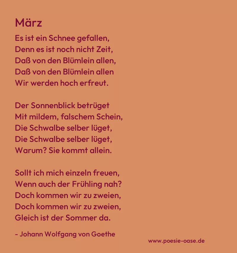 Gedicht: März von Johann Wolfgang von Goethe