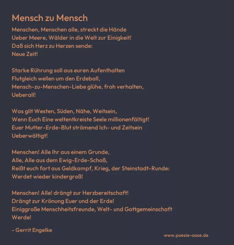 Mensch zu Mensch