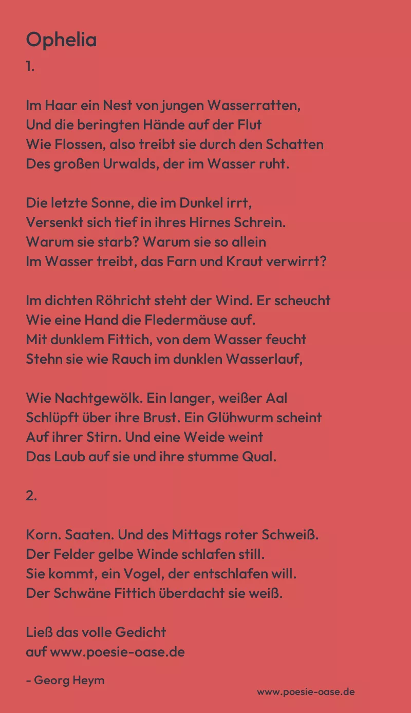 Gedicht: Ophelia von Georg Heym