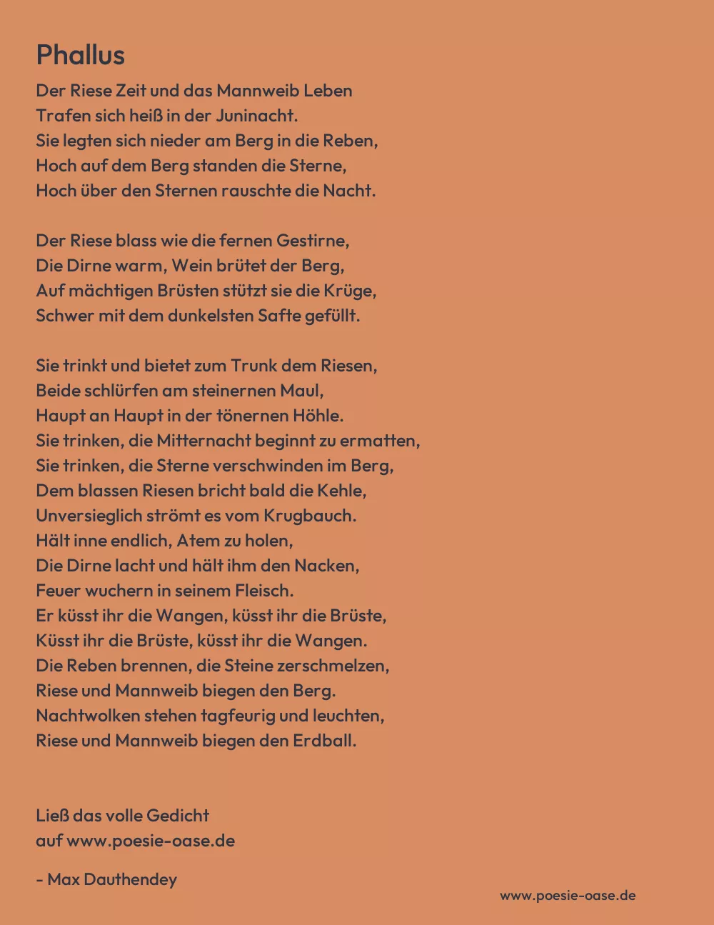 Gedicht: Phallus von Max Dauthendey