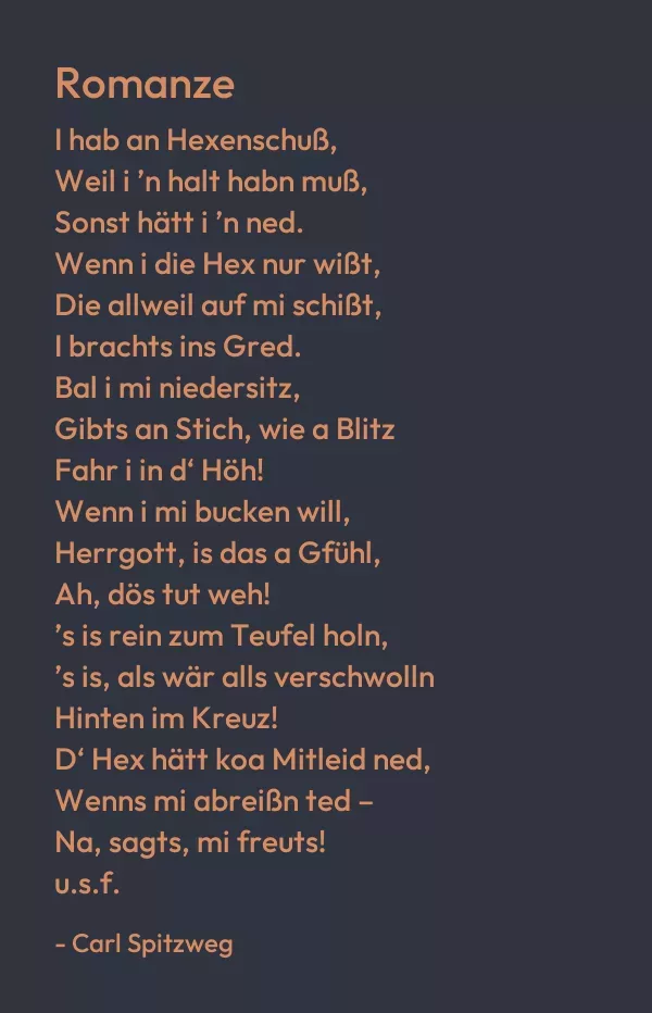 Abbildung des Gedichts Romanze