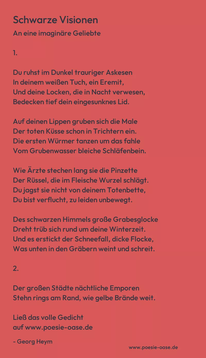 Gedicht: Schwarze Visionen von Georg Heym