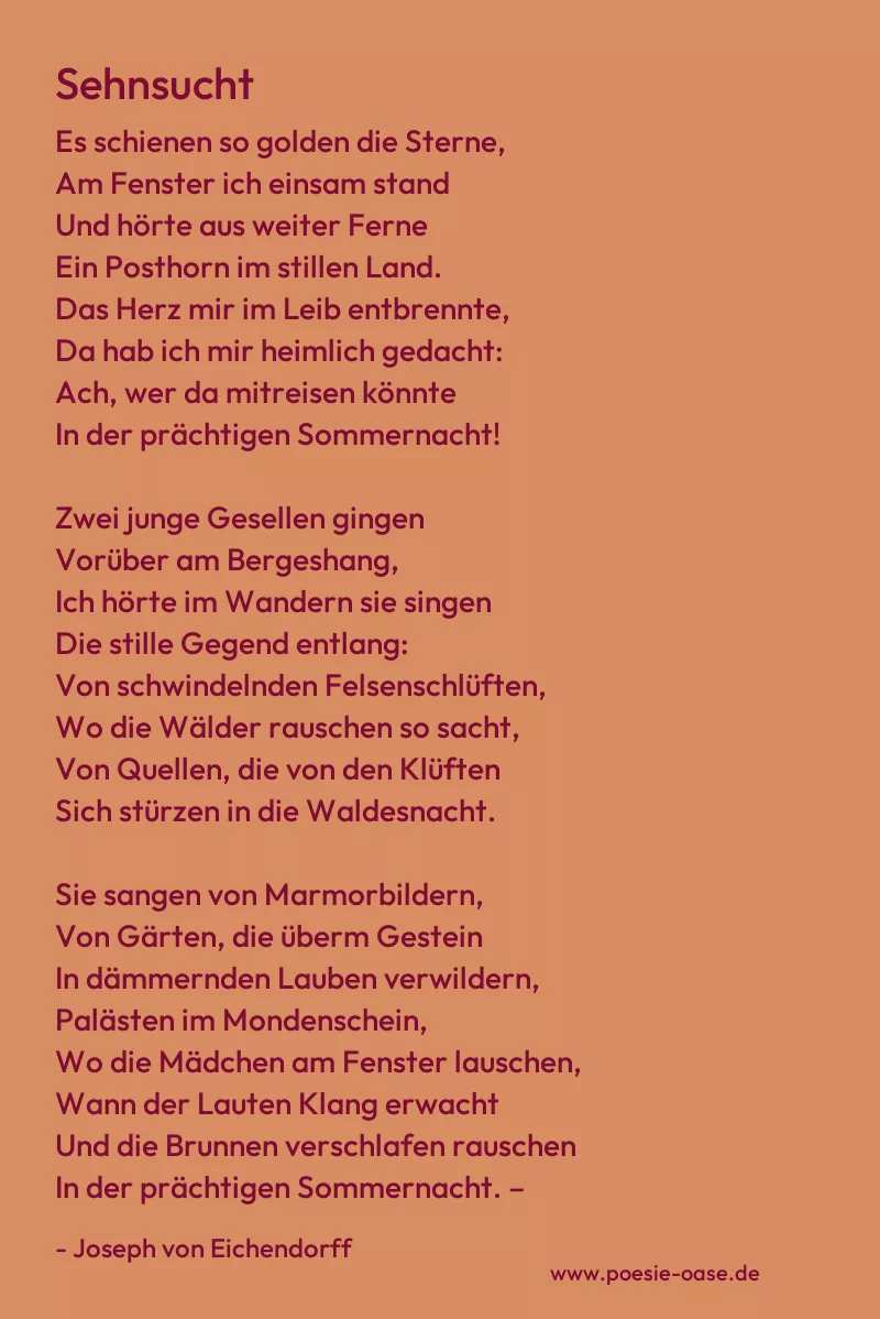 Gedicht: Sehnsucht von Joseph von Eichendorff