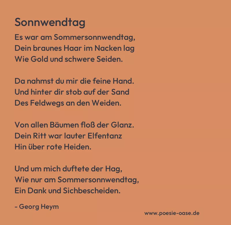 Gedicht: Sonnwendtag von Georg Heym