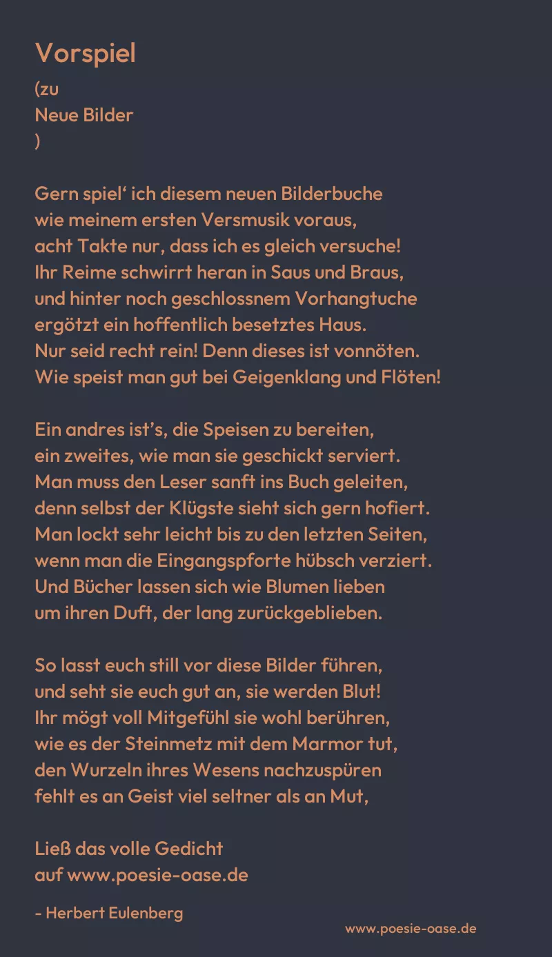 Gedicht: Vorspiel von Herbert Eulenberg
