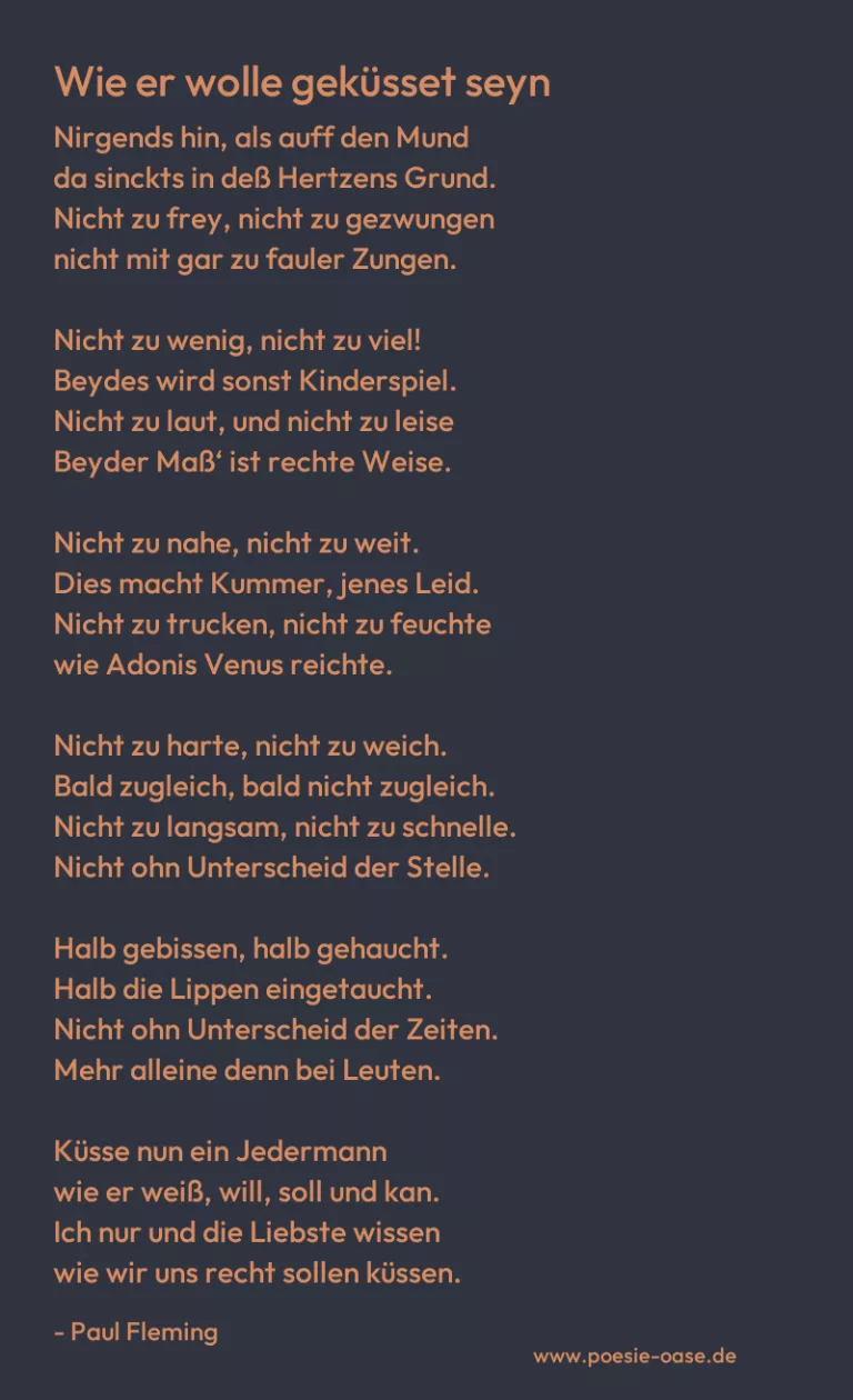 Wie er wolle geküsset seyn
