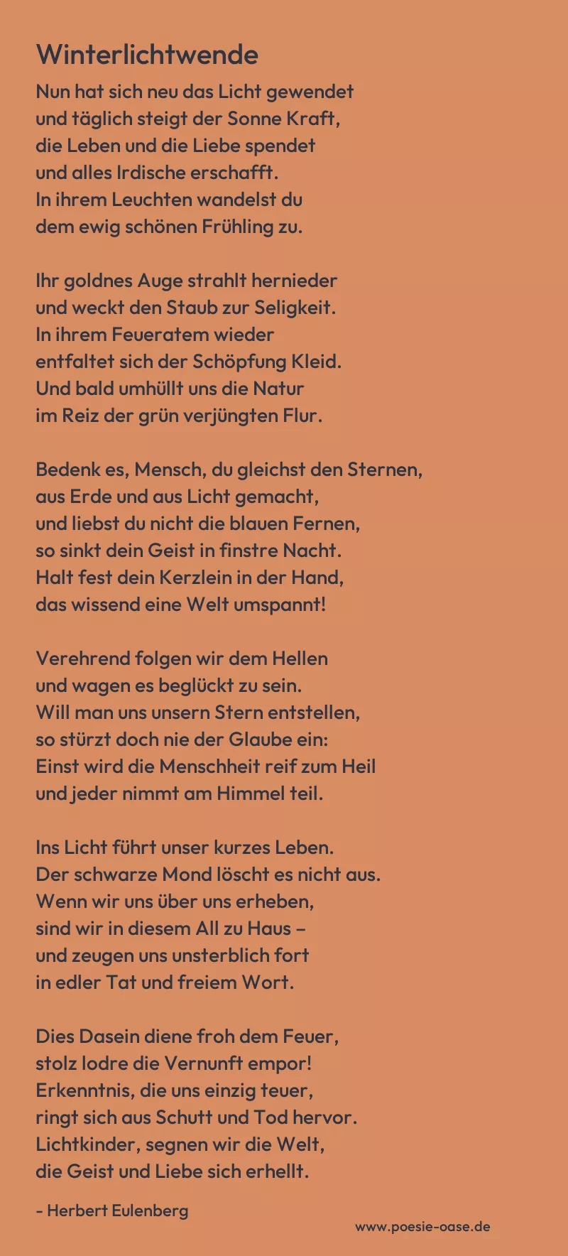 Gedicht: Winterlichtwende von Herbert Eulenberg