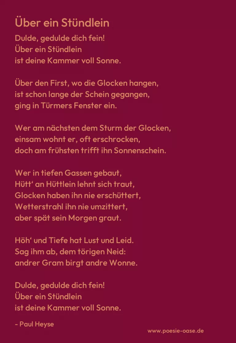 Über ein Stündlein