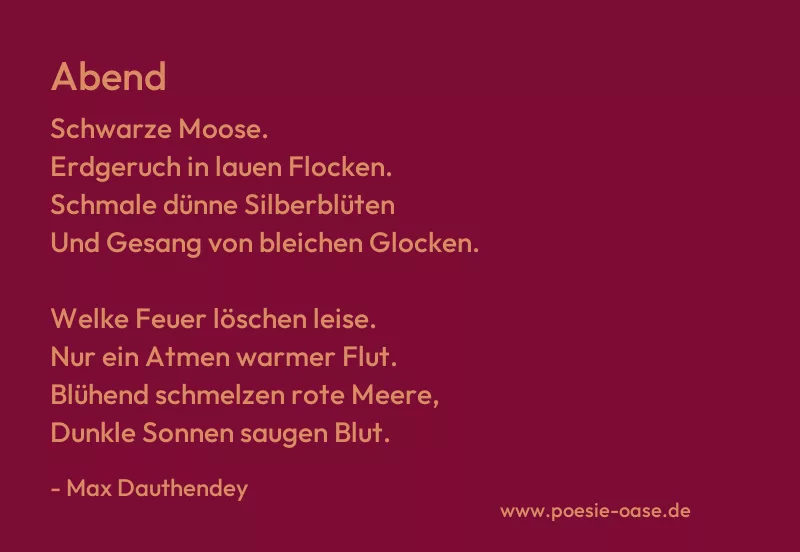 Gedicht: Abend von Max Dauthendey