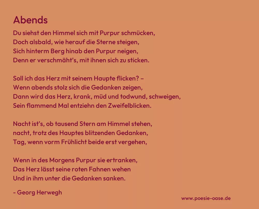Gedicht: Abends von Georg Herwegh