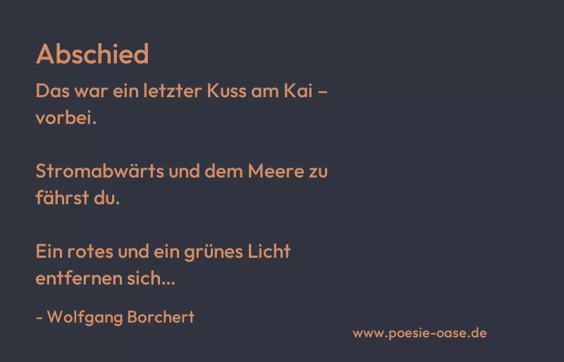 Gedicht: Abschied von Wolfgang Borchert