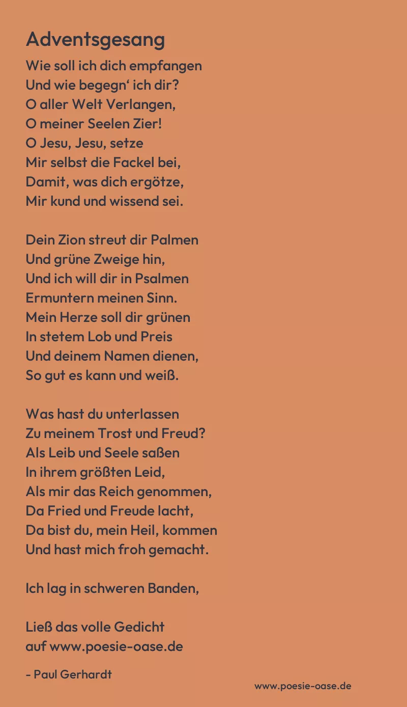 Gedicht: Adventsgesang von Paul Gerhardt