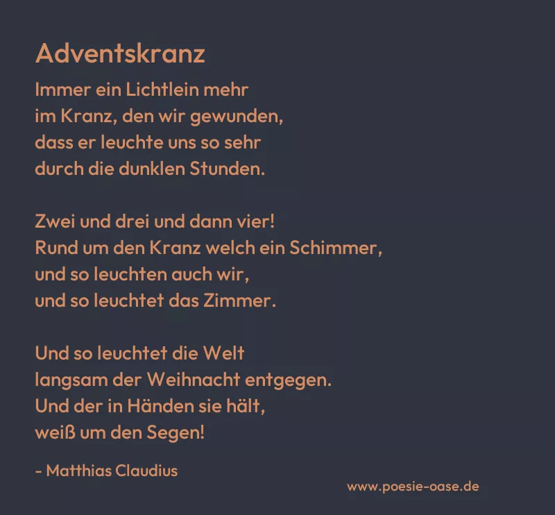 Gedicht: Adventskranz von Matthias Claudius