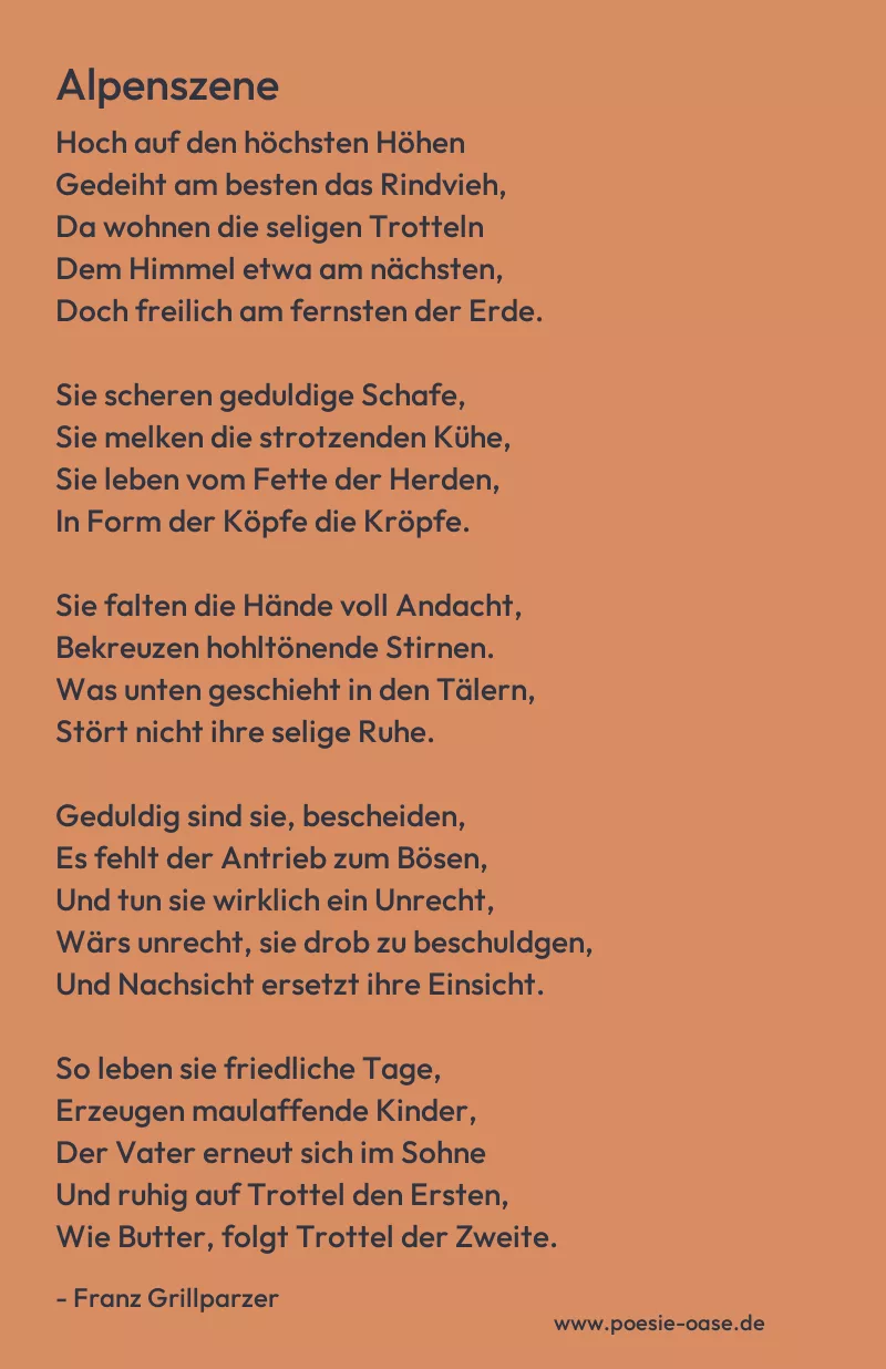 Gedicht: Alpenszene von Franz Grillparzer