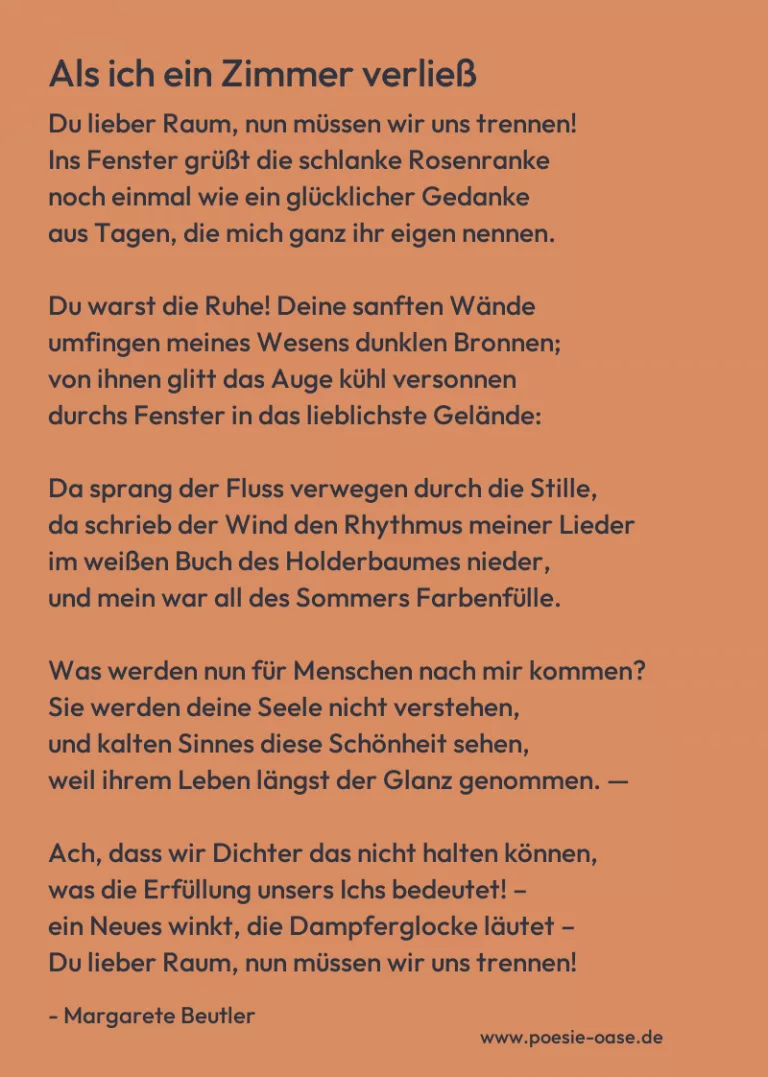 Als ich ein Zimmer verließ