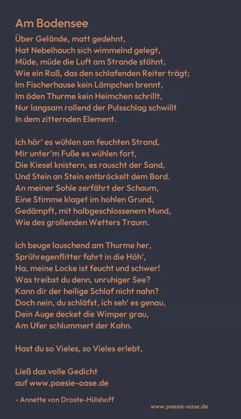 Gedicht: Am Bodensee von Annette von Droste-Hülshoff