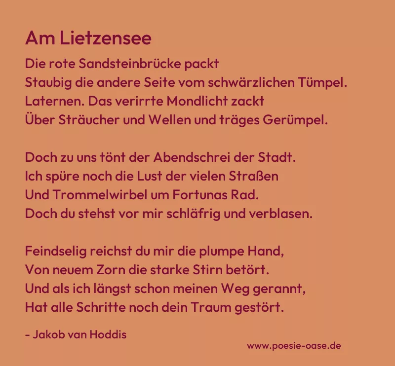 Gedicht: Am Lietzensee von Jakob van Hoddis