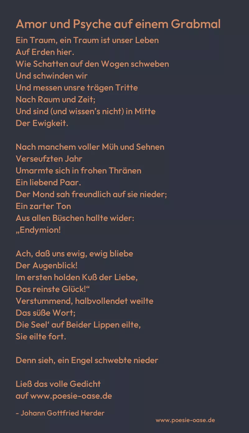 Gedicht: Amor und Psyche auf einem Grabmal von Johann Gottfried Herder