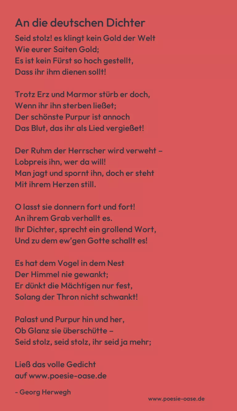 An die deutschen Dichter