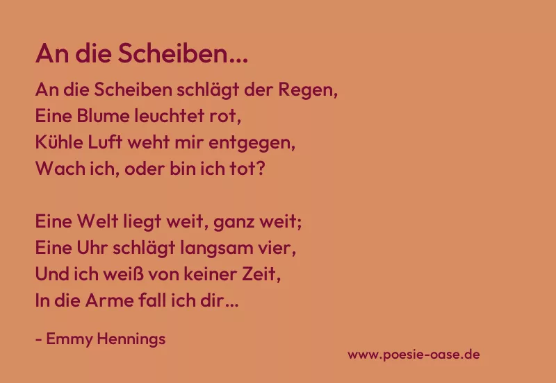 Gedicht: An die Scheiben… von Emmy Hennings