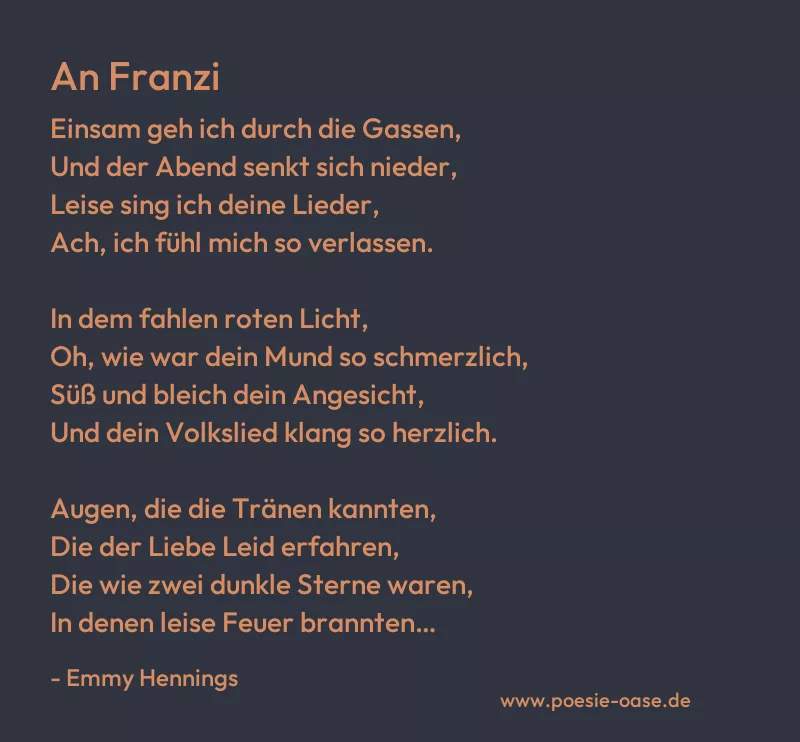 Gedicht: An Franzi von Emmy Hennings