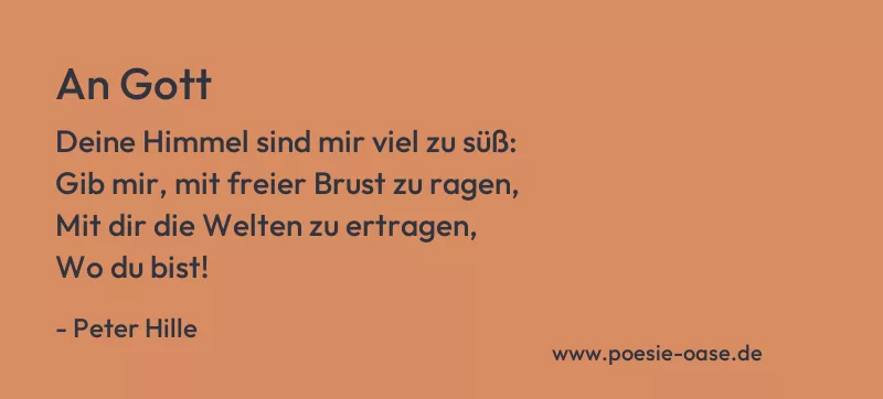 Gedicht: An Gott von Peter Hille