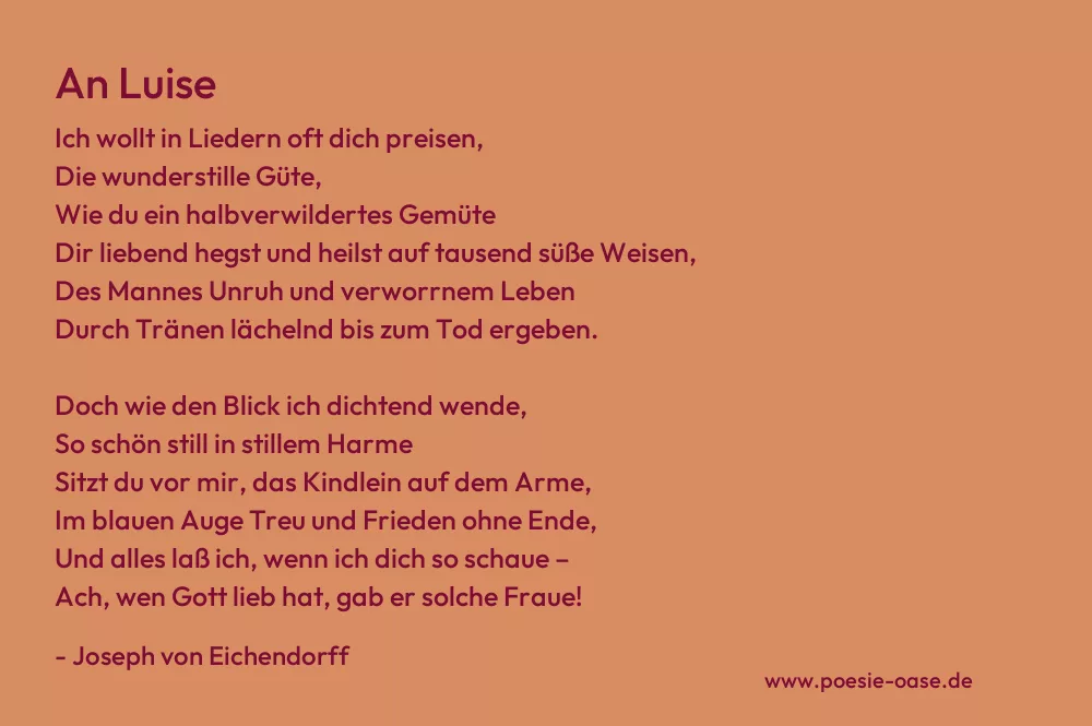 Gedicht: An Luise von Joseph von Eichendorff