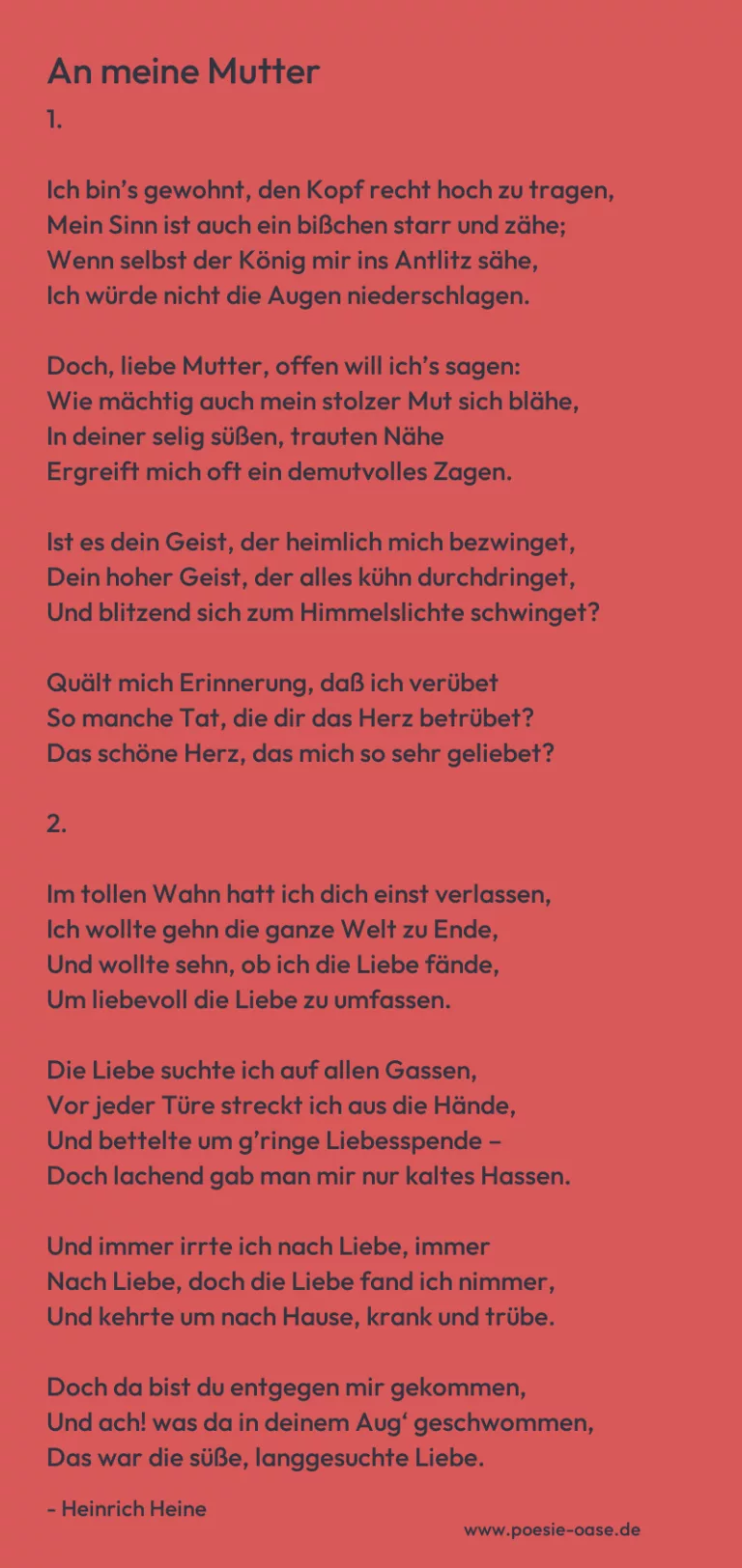 An meine Mutter