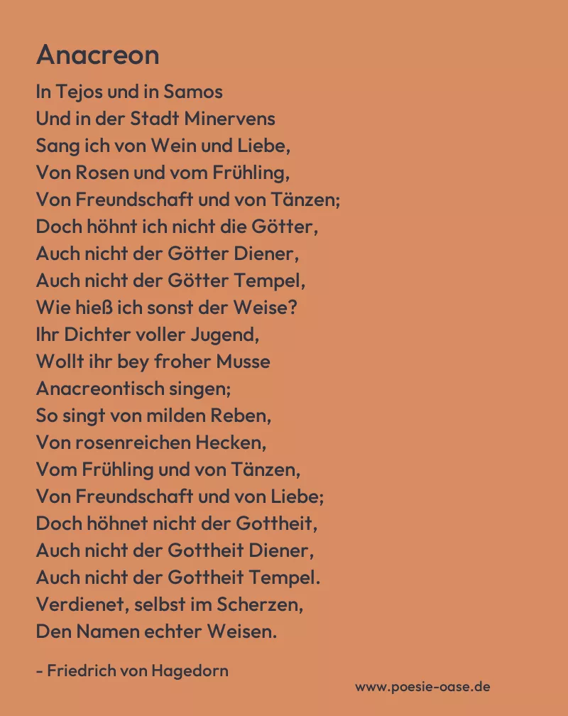 Gedicht: Anacreon von Friedrich von Hagedorn