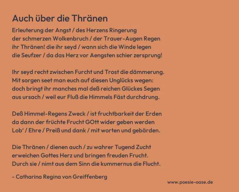 Auch über die Thränen
