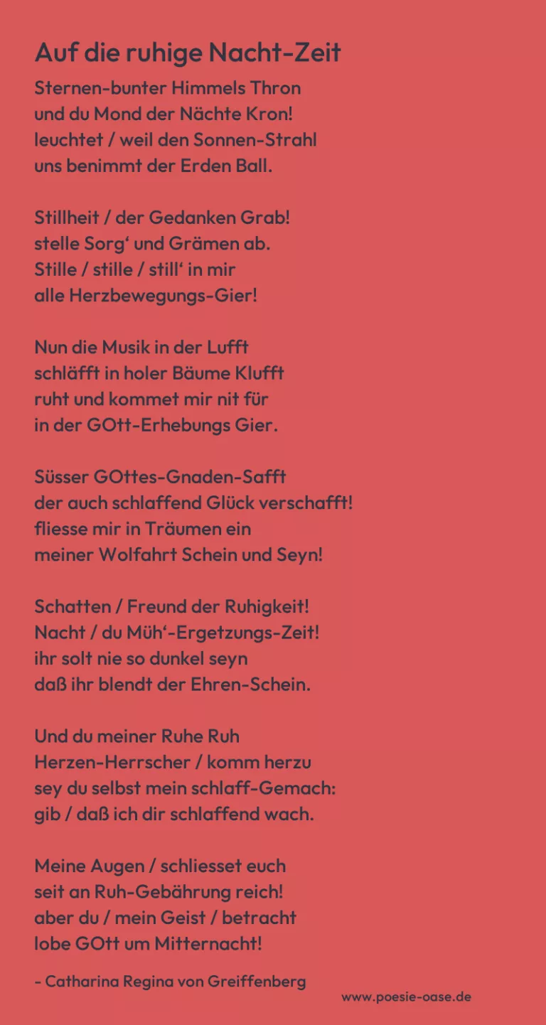 Auf die ruhige Nacht-Zeit