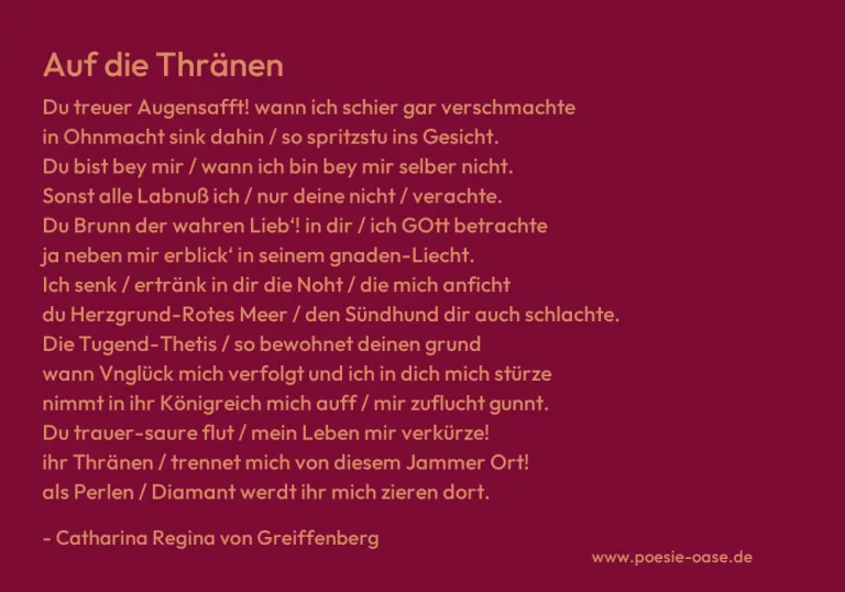 Auf die Thränen