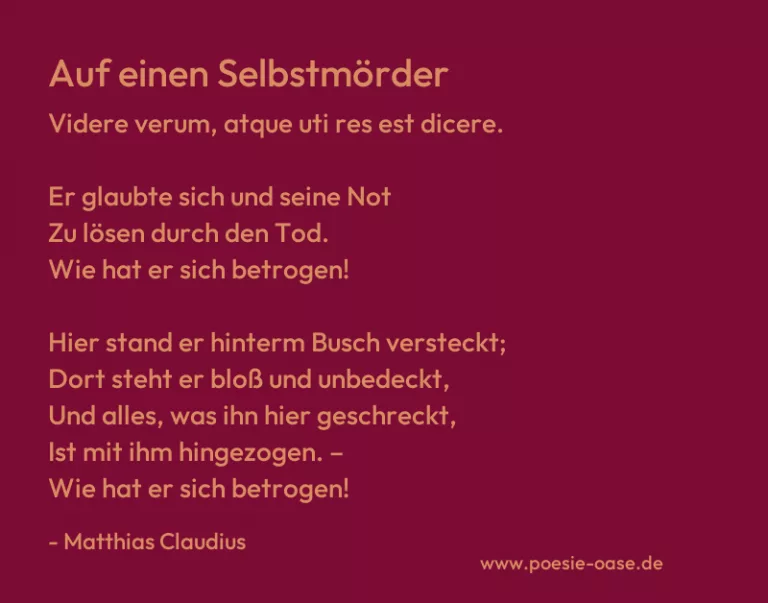 Auf einen Selbstmörder
