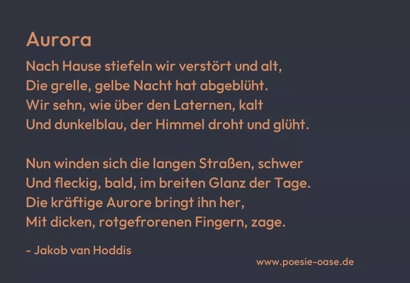 Gedicht: Aurora von Jakob van Hoddis