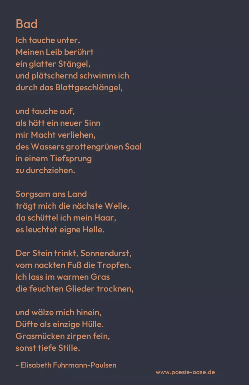 Gedicht: Bad von Elisabeth Fuhrmann-Paulsen