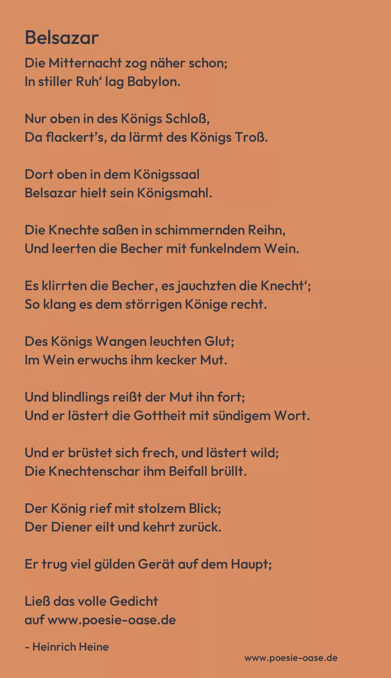 Gedicht: Belsazar von Heinrich Heine