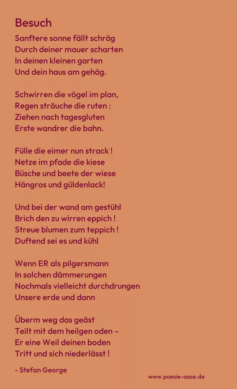 Gedicht: Besuch von Stefan George