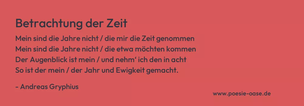 Gedicht: Betrachtung der Zeit von Andreas Gryphius