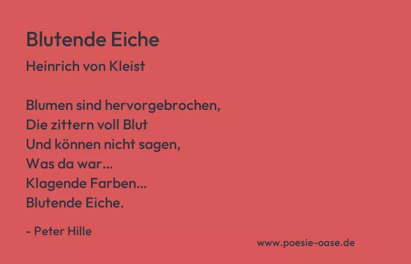 Gedicht: Blutende Eiche von Peter Hille