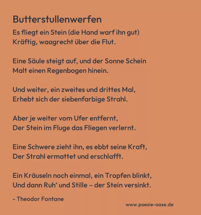 Gedicht: Butterstullenwerfen von Theodor Fontane