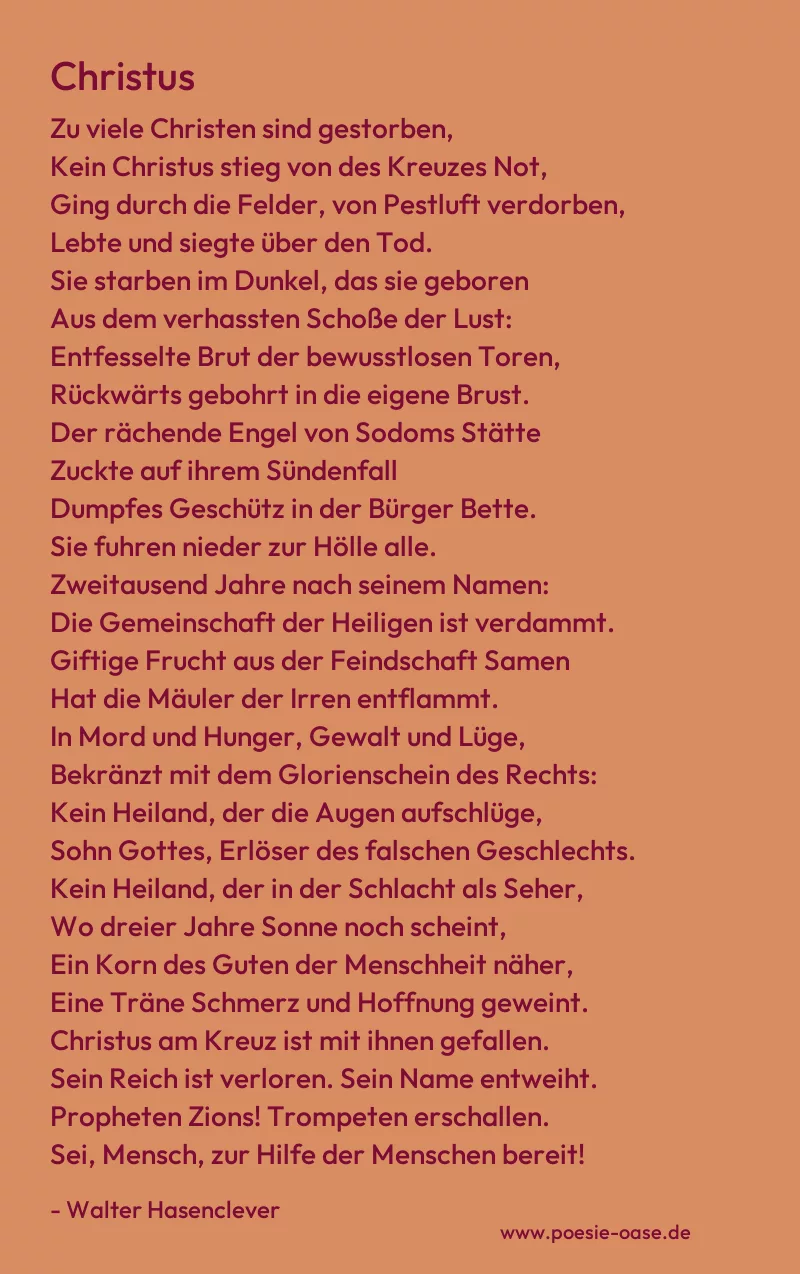 Gedicht: Christus von Walter Hasenclever