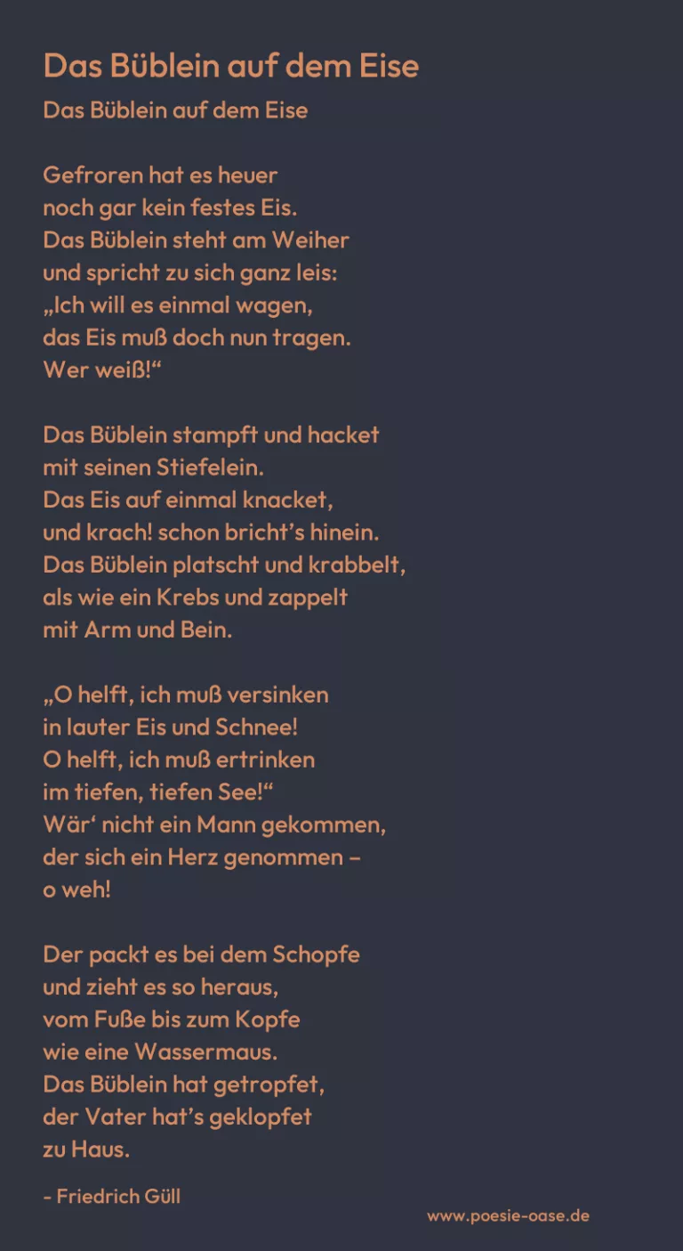 Das Büblein auf dem Eise