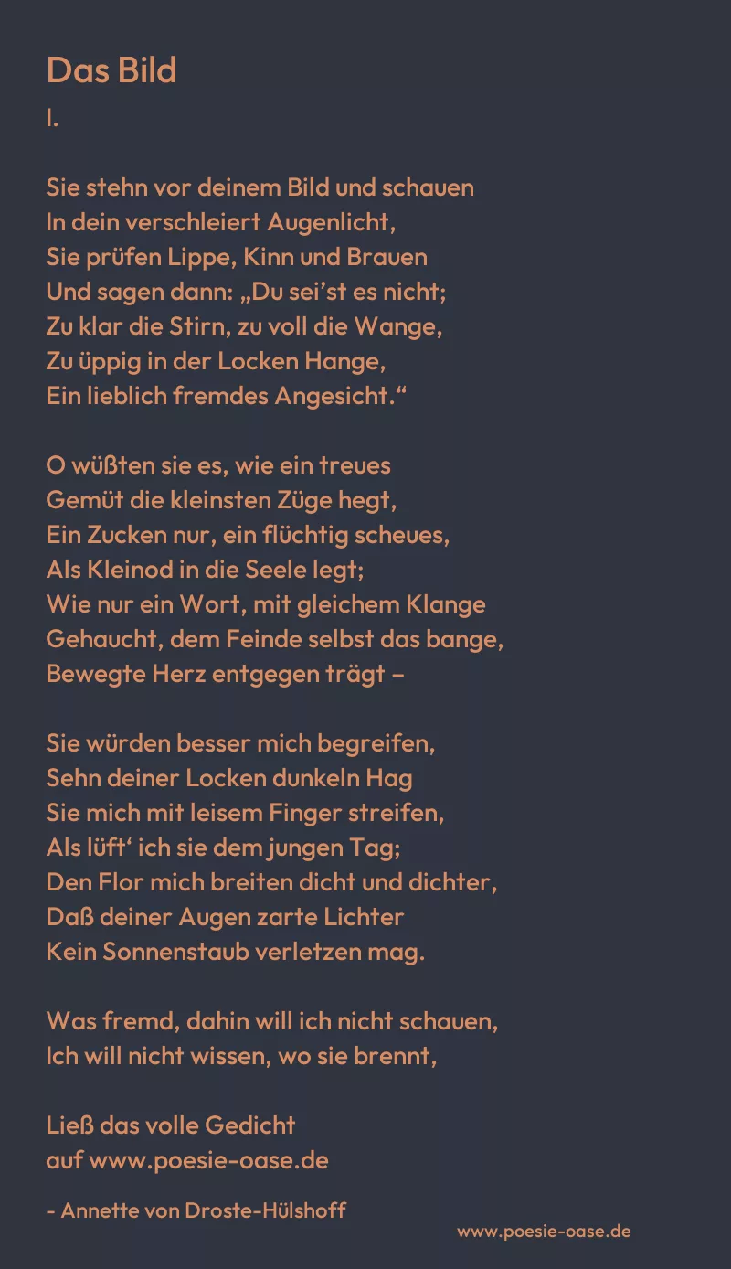 Gedicht: Das Bild von Annette von Droste-Hülshoff