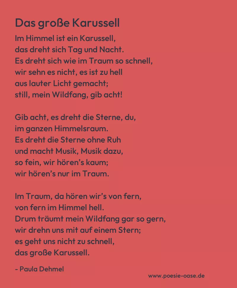Gedicht: Das große Karussell von Paula Dehmel