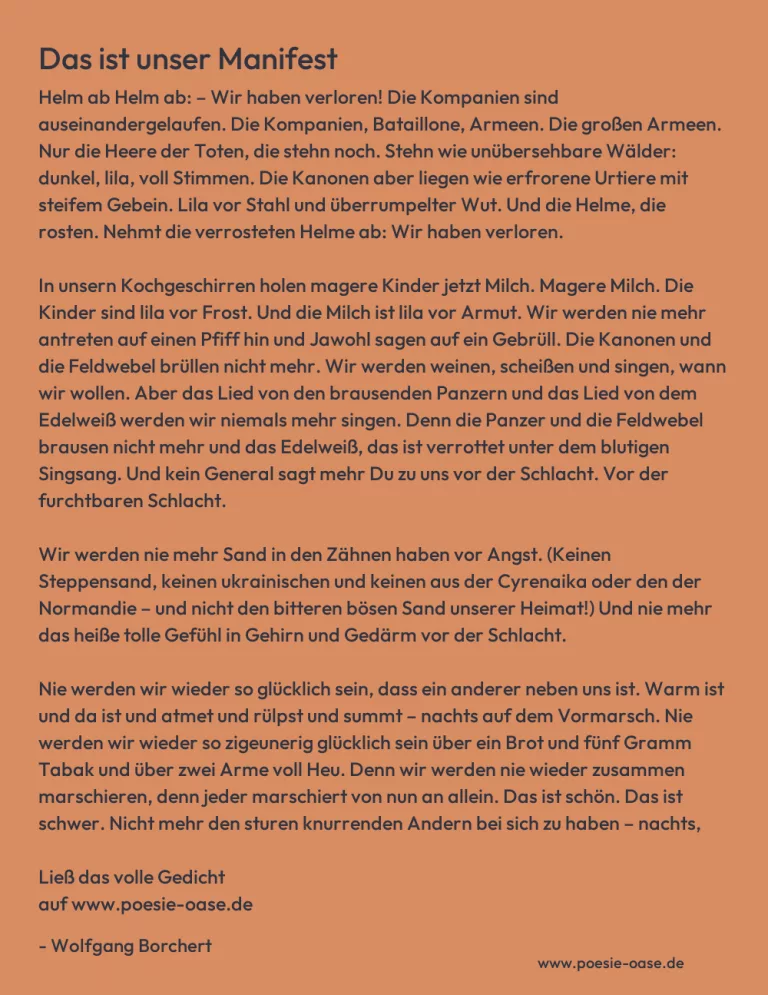 Das ist unser Manifest